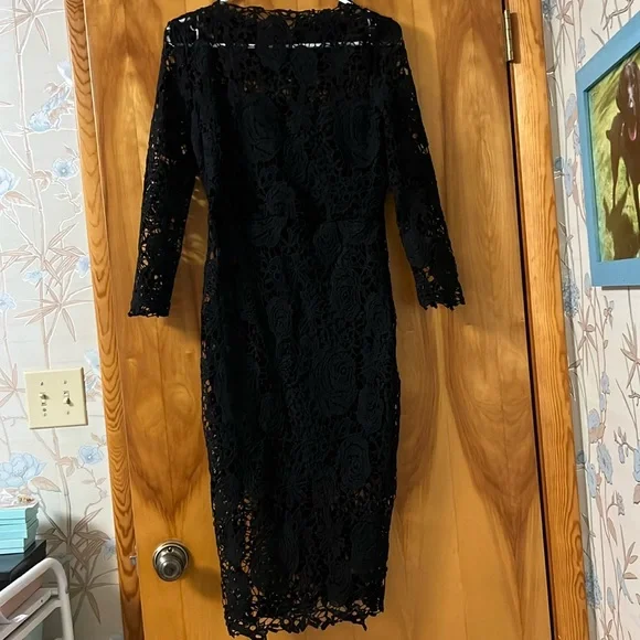 SHEIN | Dresses | Shein Clasi Guipure Lace Overlay Bodycon Dress | Poshmark